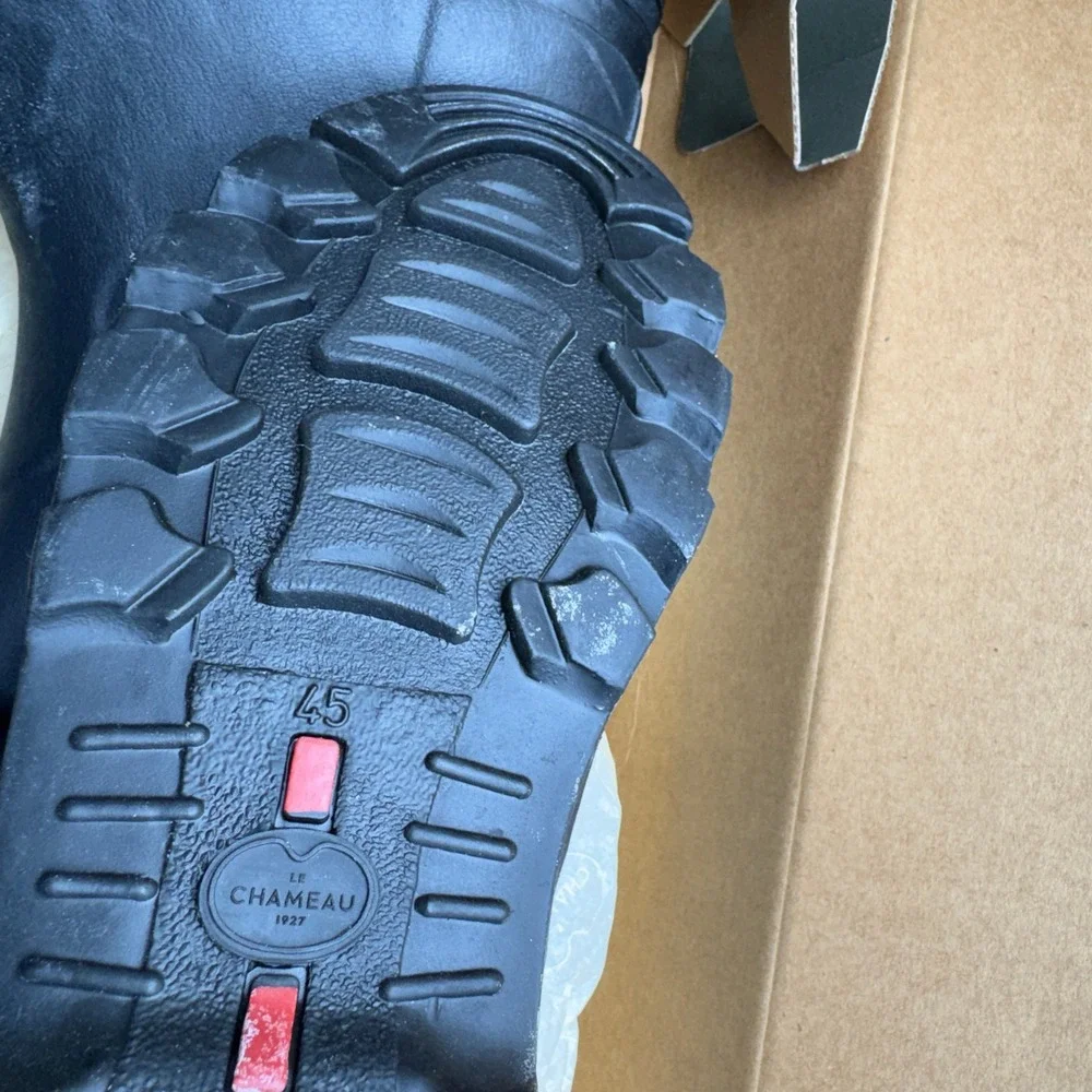 Le Chameau Vierzon M Rain Boots Mens 11.5 Black Rubber Waterproof Wellington